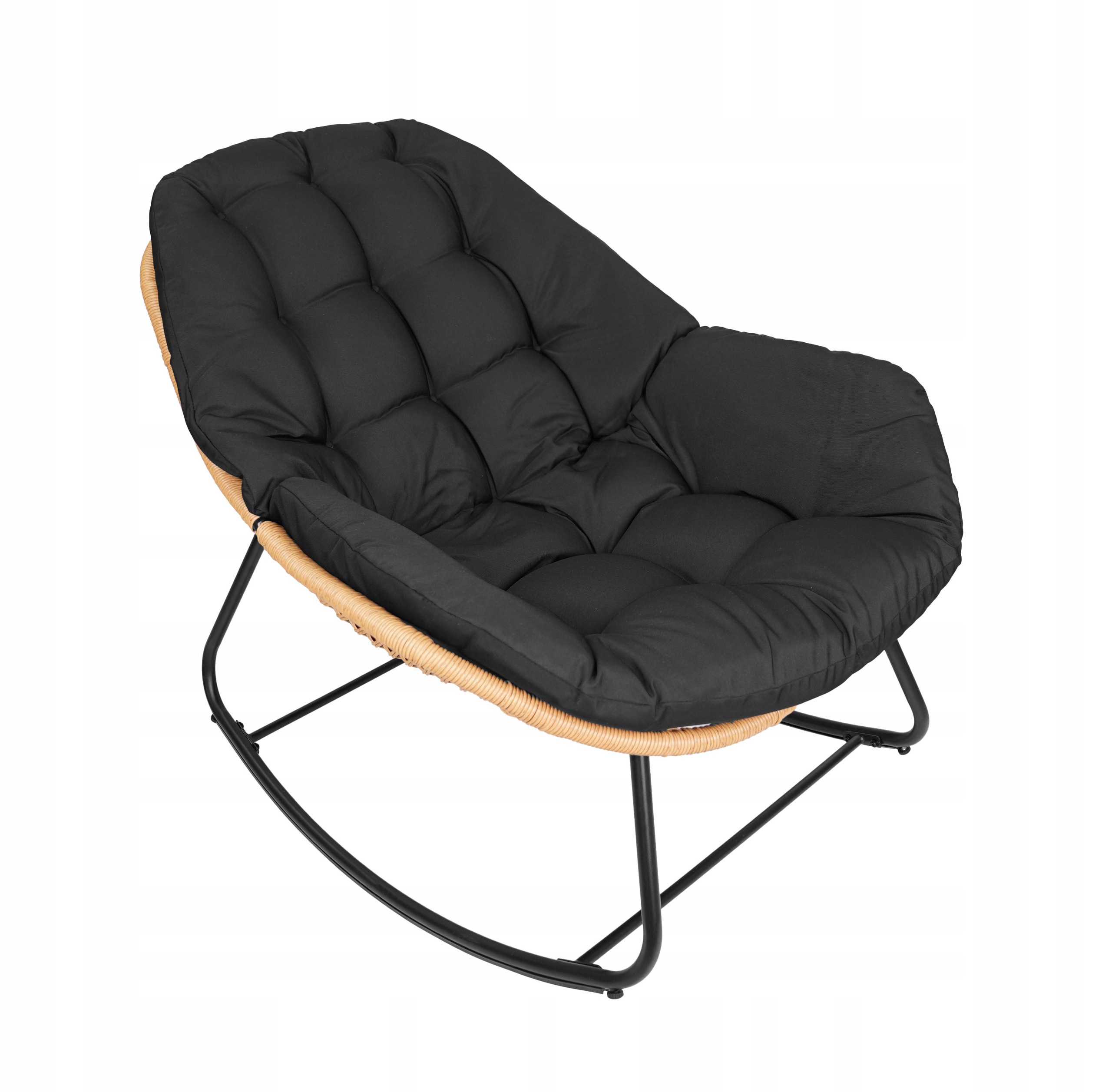 Zahradní Křeslo Na Terasu Křeslo Do Obývacího Pokoje Houpací Křeslo Černé Travis