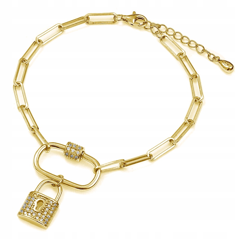 Stříbrný Ag 925 pozlacený náramek B05102