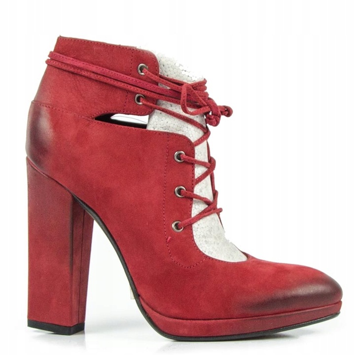 Carinii B3766 Kotníkové Boty Sloupek Semišová Kůže Vínová