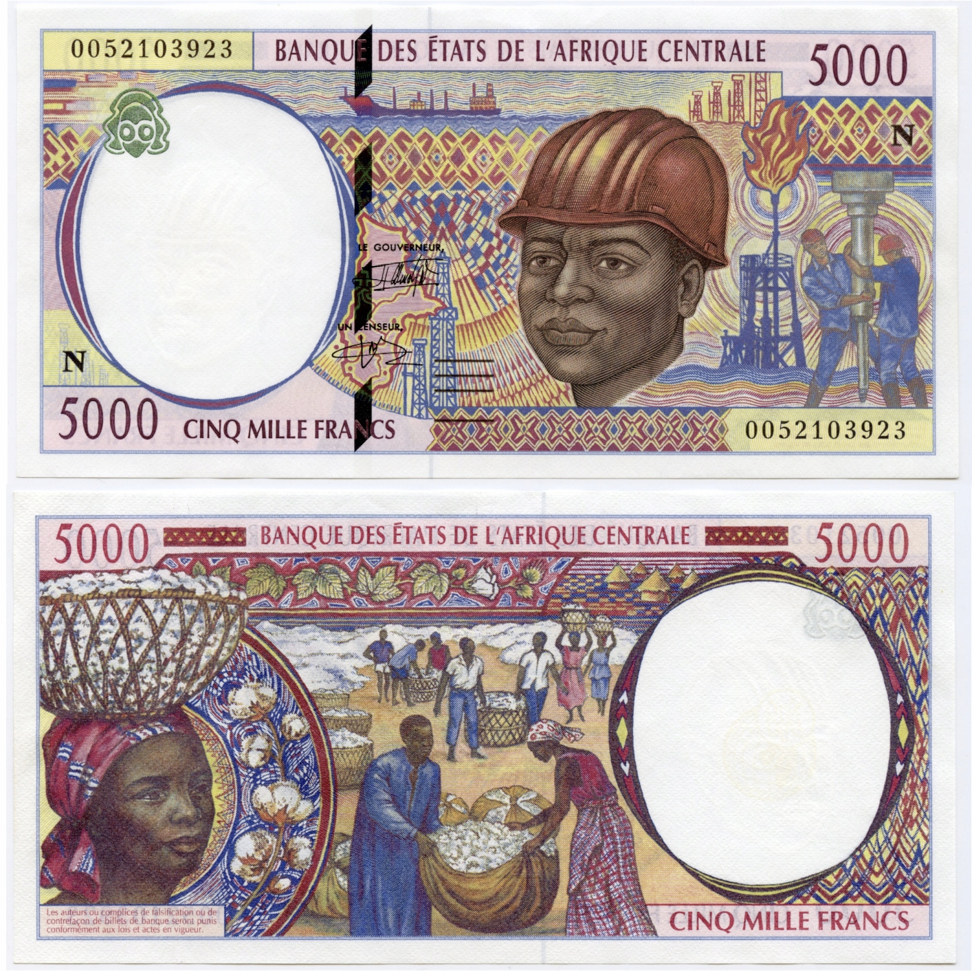 GWINEA RÓWNIKOWA 5000 FRANKÓW 2000 P-504Nf UNC