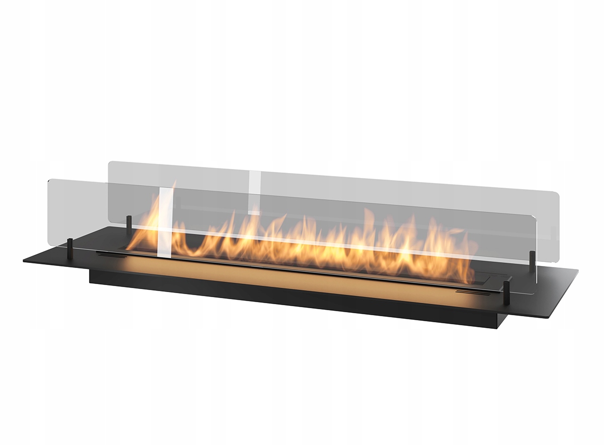 Biokrb hořák pro zabudování do nábytku černý 100 mm se sklem