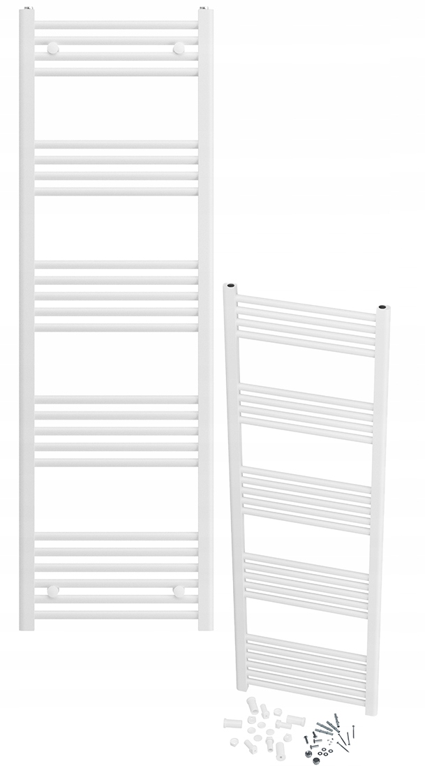 Kúpeľňový Rebríkový Ohrievač Biely 50x160 cm Kaloryfer Montáž 180° Breno
