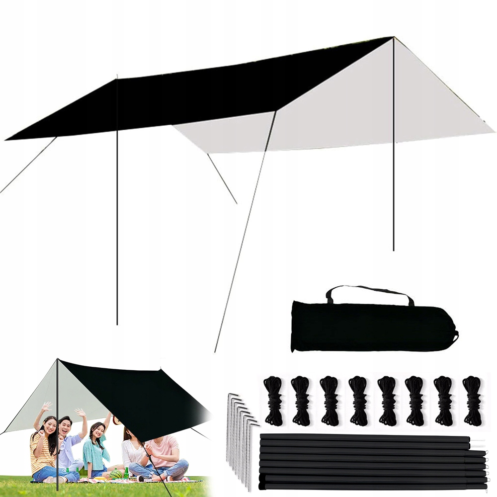 Plachta Plachta Tarp Bivaková Turistická 3×3M Stan Tyč Baldachýnu