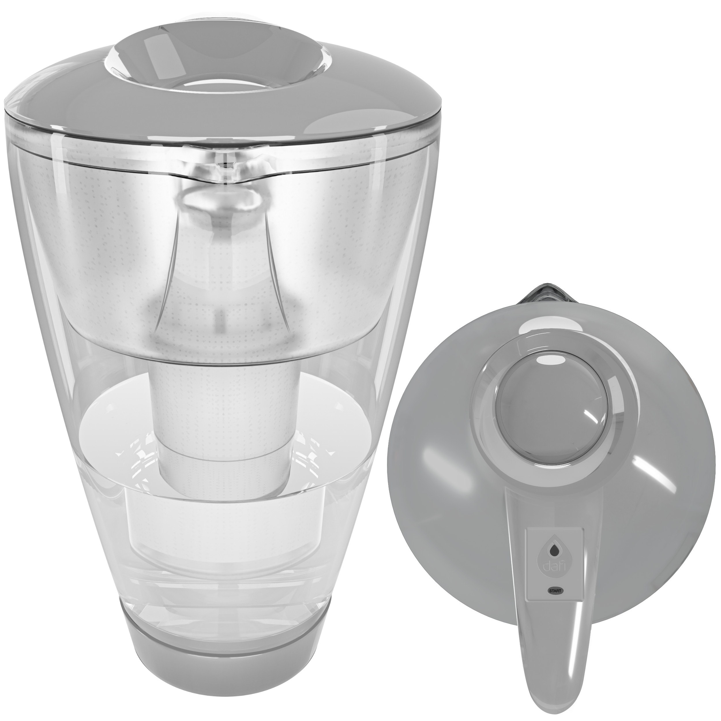 DZBANEK SZKLANY DAFI SZARY + 6x WKŁAD CLASSIC Marka Dafi