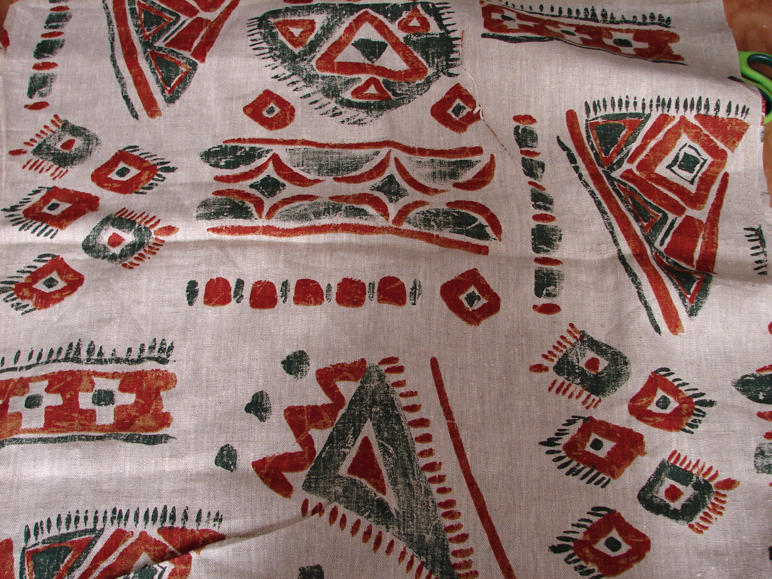 Kupón 100% len aztek b.gruby 400gr 1,40 x 1,55 m