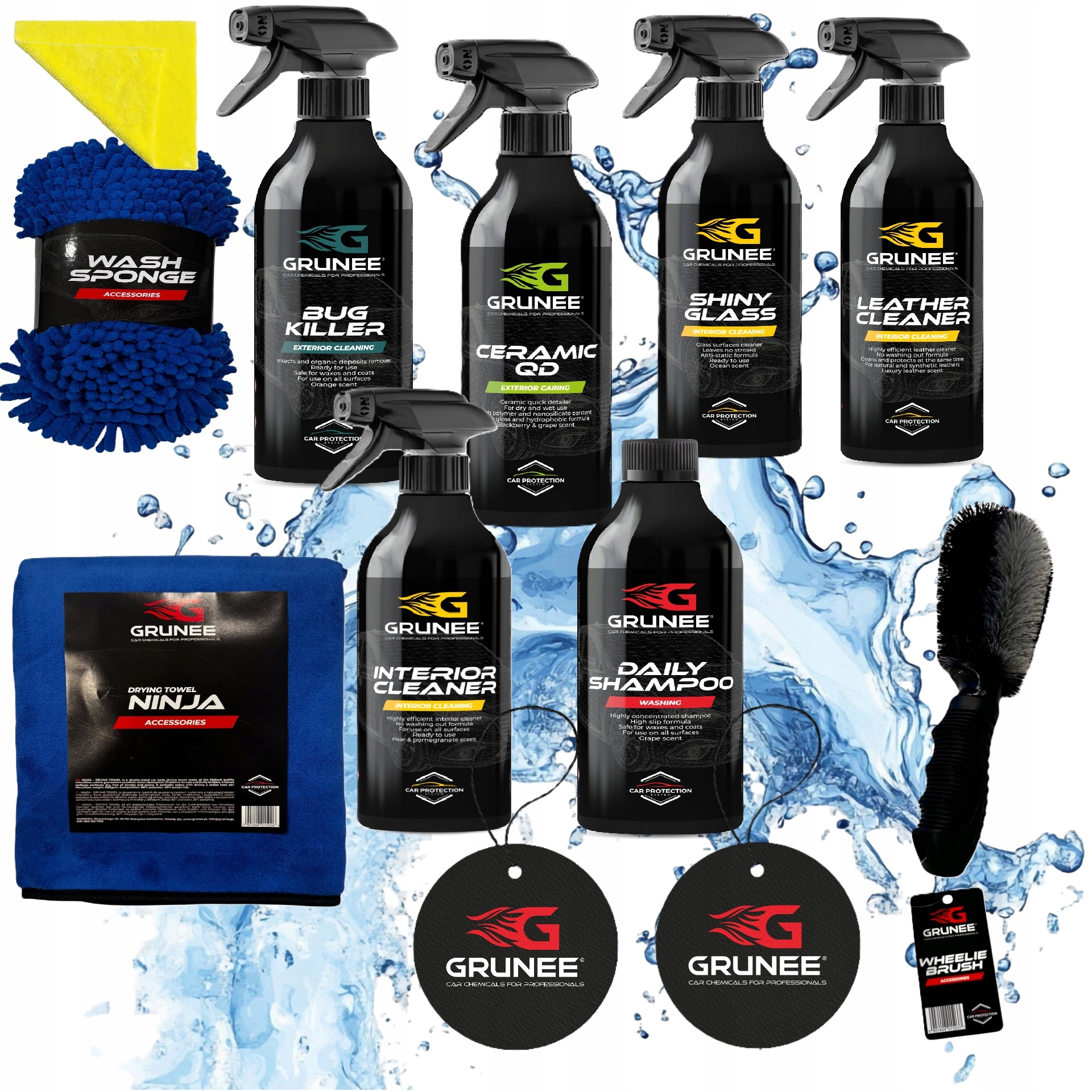 Velký Set pro mytí auta Tekuté Sklo Ručník 800 g Bonus