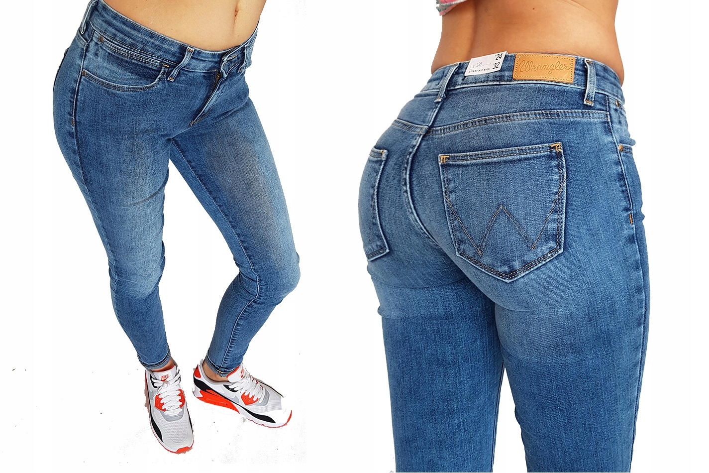 úzké nohavice Wrangler Skinny Mid Waist W24 L32 Xxs 32