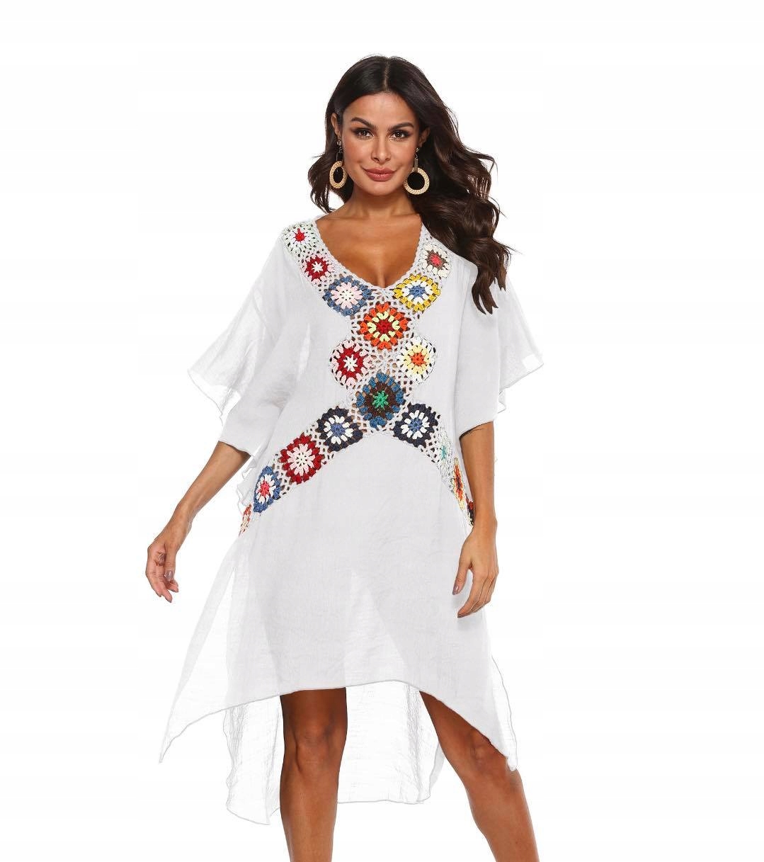 PAREO TUNIKA BOHO LETNIA SUKIENKA NARZUTKA plażowa Marka Inna marka