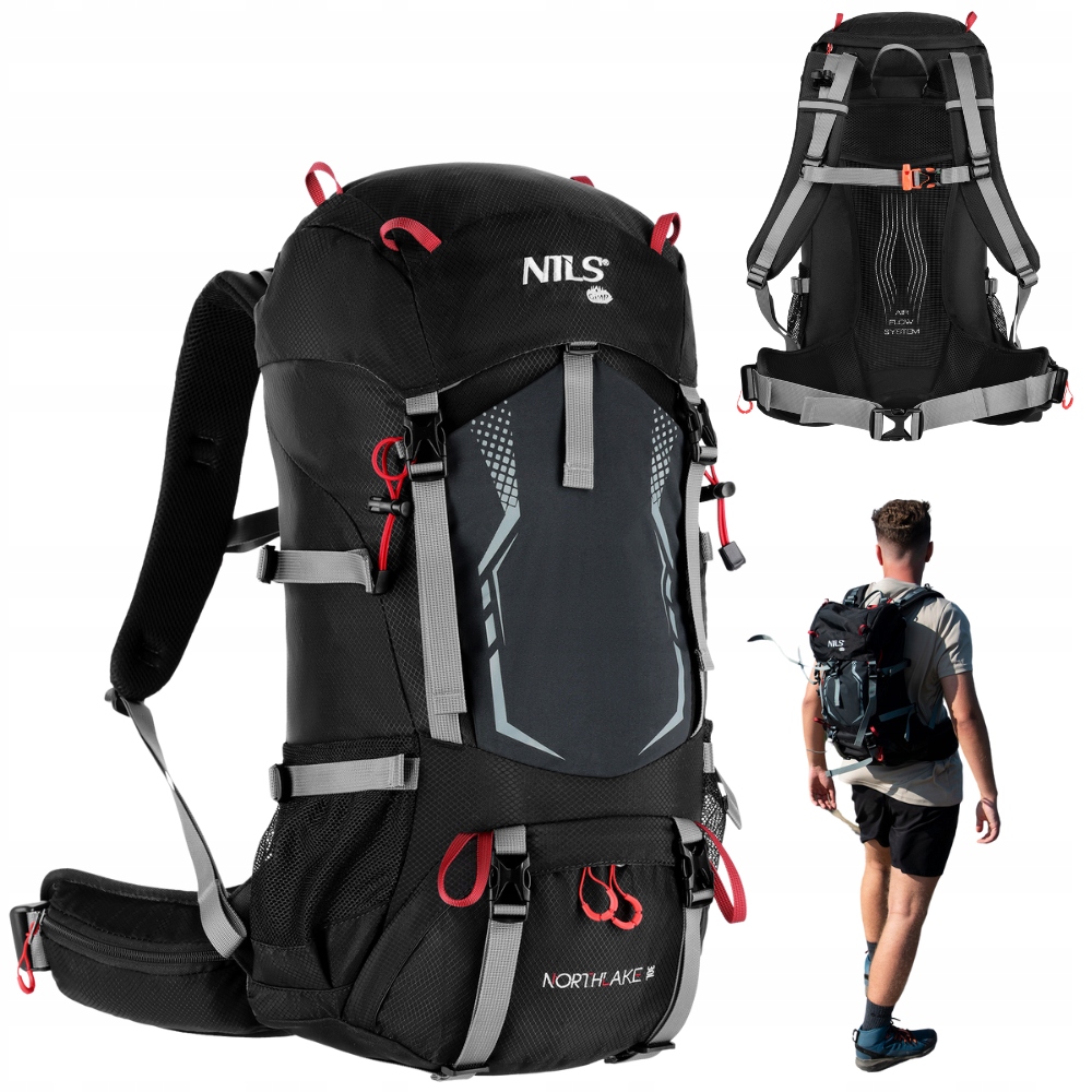 Taktický vojenský trekingový evakuační Batoh Nils černý 40L