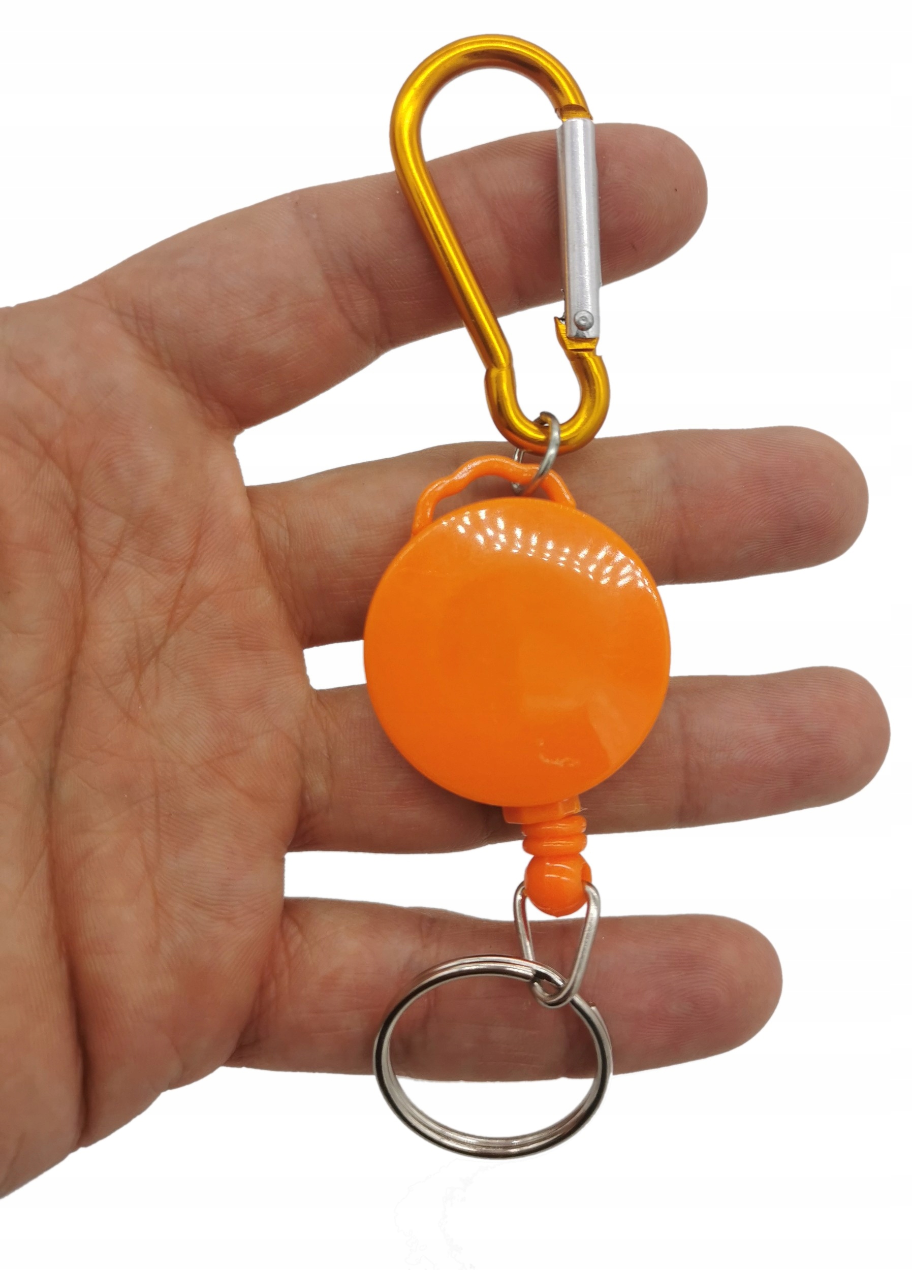 Brelok karabińczyk z linką do kluczy retraktor