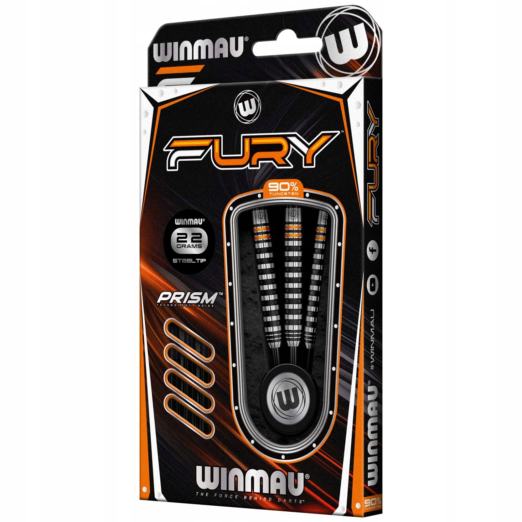 WINMAU Fury 22g Rzutki Wolframowe Steeltip z Lotkami i Shaftami — miniatura 5