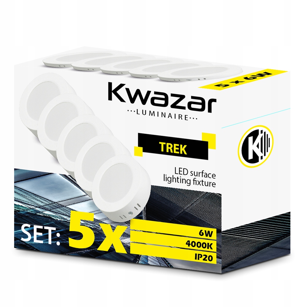 

5 x Panel Led Natynkowy Plafon Led 6W 15%