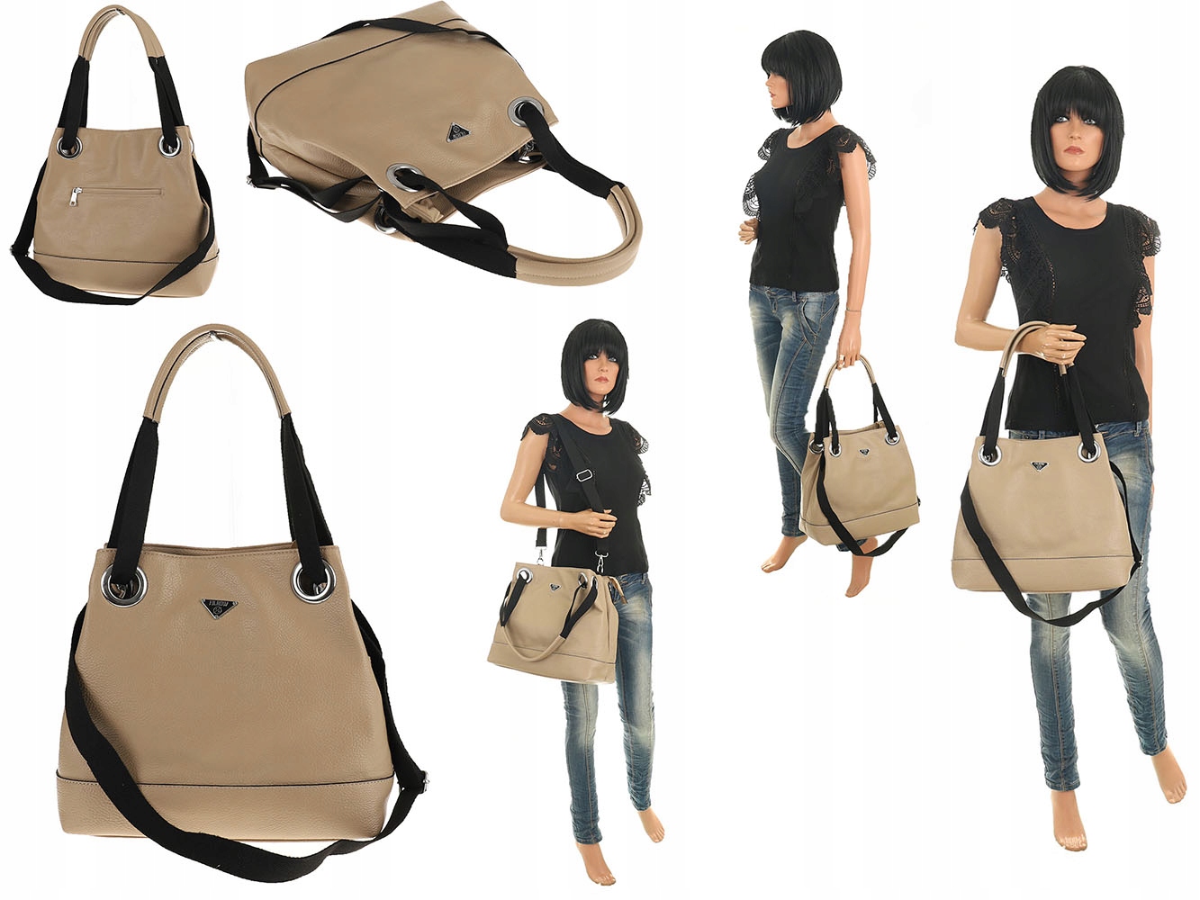 Torebka Damska Worek Modna Listonoszka na Ramię YD9599 Wzór dominujący bez wzoru