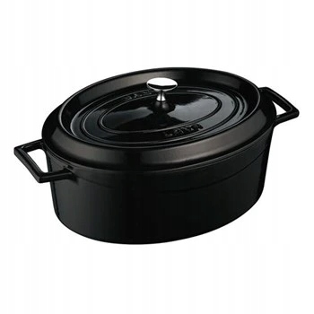 Lava Metal Liatinový hrniec oválny 29cm čierny