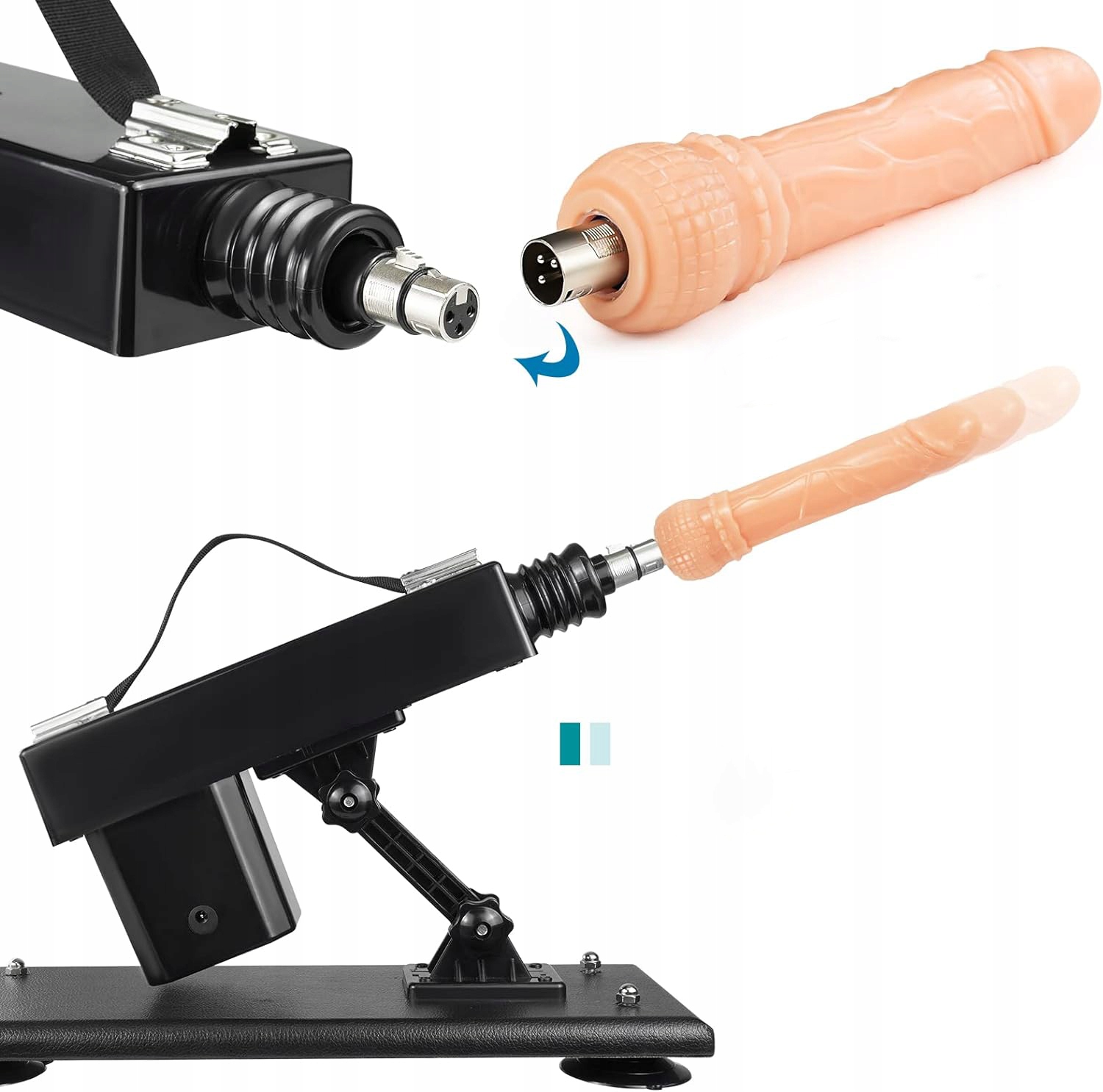 SEX MASZYNA ZESTAW Wibrator wielofunkcyjny 7*dildo Materiał żel