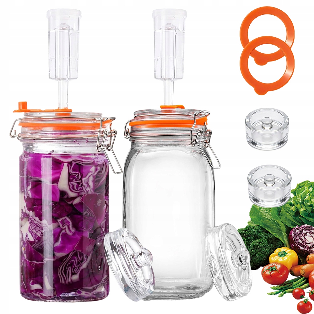 Sklenice Pro Fermentaci 1.3 L S Ventily A Skleněnými Závažími 2 Kusy