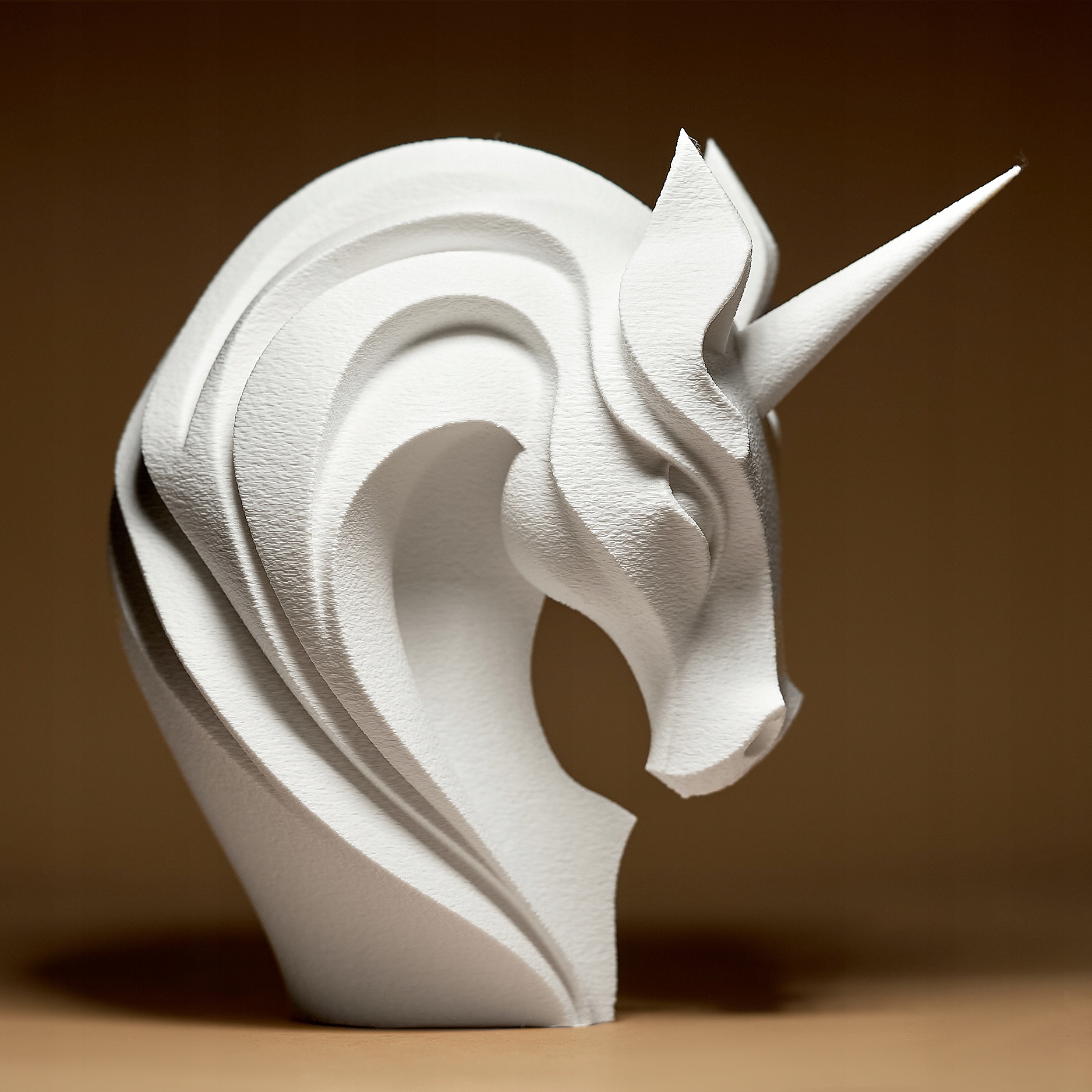 Jednorožec Geometrická figurka Soška Dekorace Dárek 3D tisk 25 cm