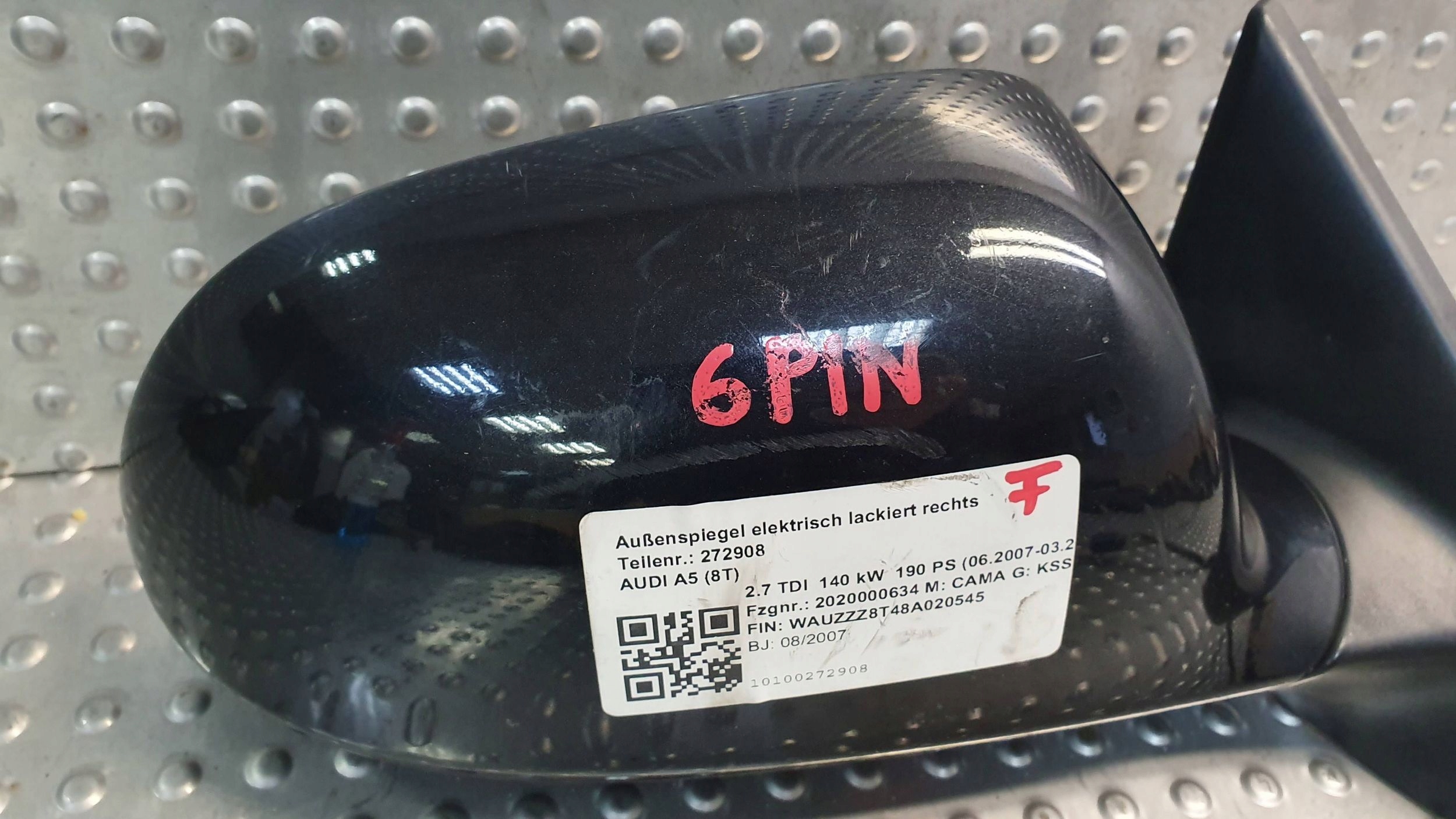 mirror right AUDI A5 8T 6 PIN 07