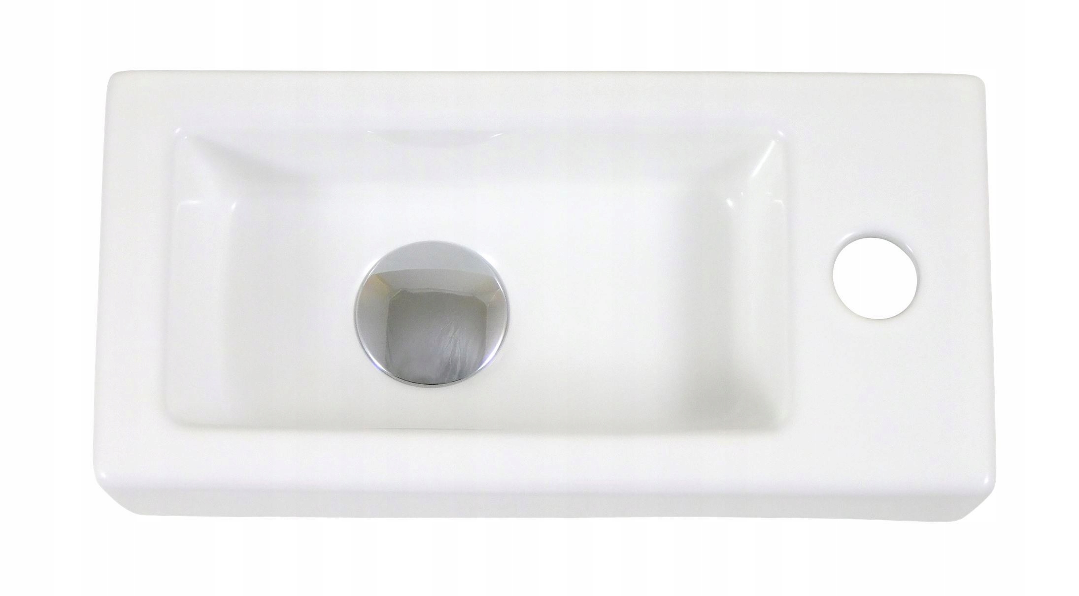 UMYWALKA WĄSKA NABLATOWA ZAWIESZANA BIAŁA PROSTOKĄTNA 36,5x18 MAŁA LEWA EAN (GTIN) 5901811584077