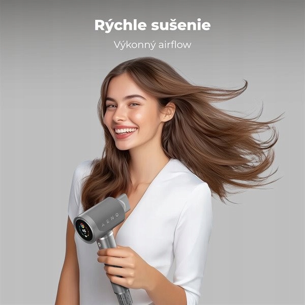 Aeno Ai ProDryer Fén HD5 šedý, 100km/h, Hlasové ovl., ionizátor, Ai, Ntc,…