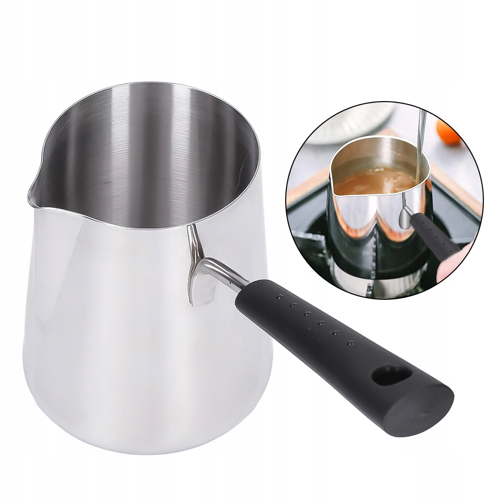 Levně Hrnec Na Vaření Mléka 600 ML, Ocelový Rendlík S Hubičkou, Indukční Plyn