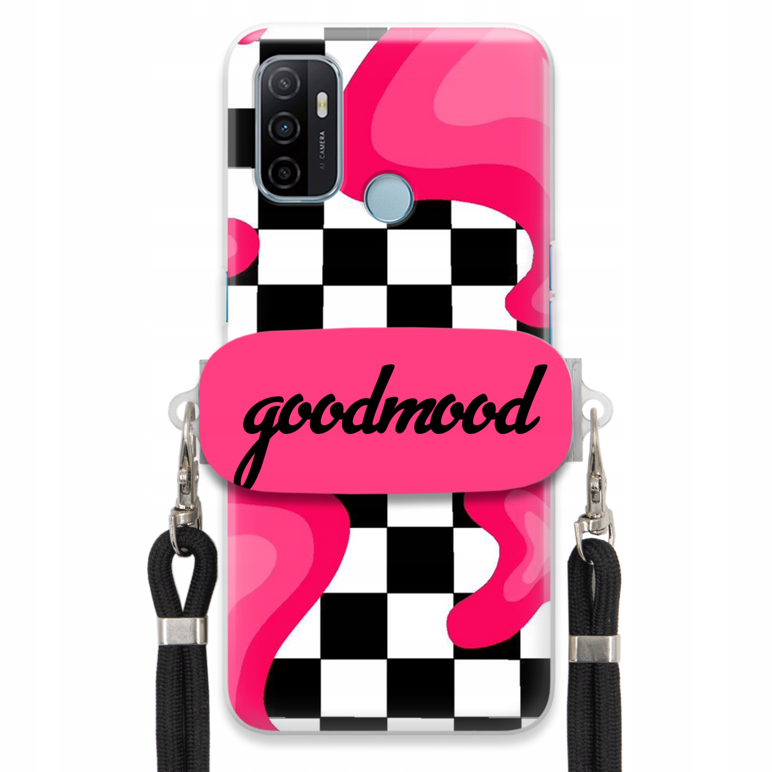 Pouzdro Pro Oppo A53 Sada Case Držák Na Vodítko Černá Pro Teenagery Splash