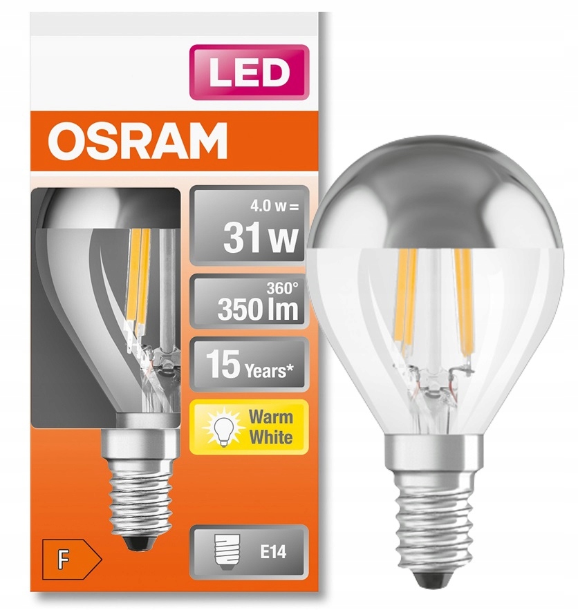 

Osram żarówka Led Srebrna Bańka 4W 2700K E14
