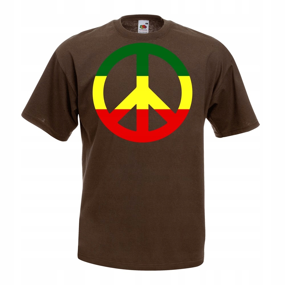 

Koszulka reggae pacyfka rasta XL brązowa