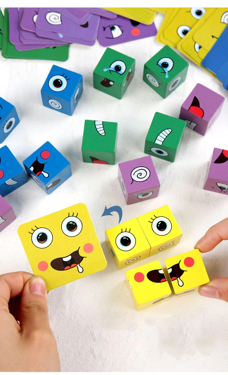 GRA KLOCKI ZMIENIAJĄCA TWARZ ZABAWA EMOCJE KARTY EAN (GTIN) 3351299453761