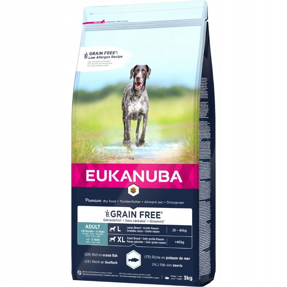 Levně Eukanuba Krmivo bez obilovin pro psy velkých plemen, Ryba, 3 kg