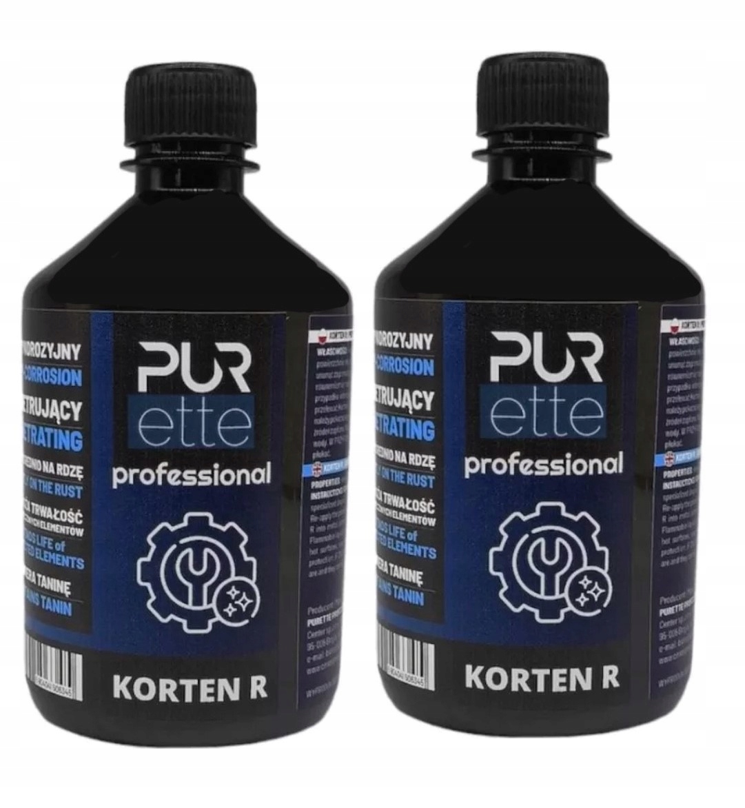 Znakomity Odrdzewiacz Korten R na rdzę Neutralizator Rdzy 1 Litr 2x500mlml