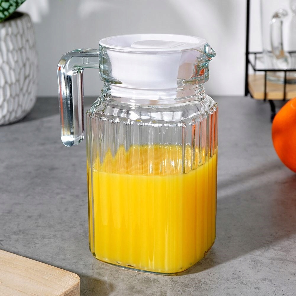 Dzbanek NA NAPOJE wodę sok lemoniadę do napojów szklany z pokrywką 0,6L Rodzaj dzbanek