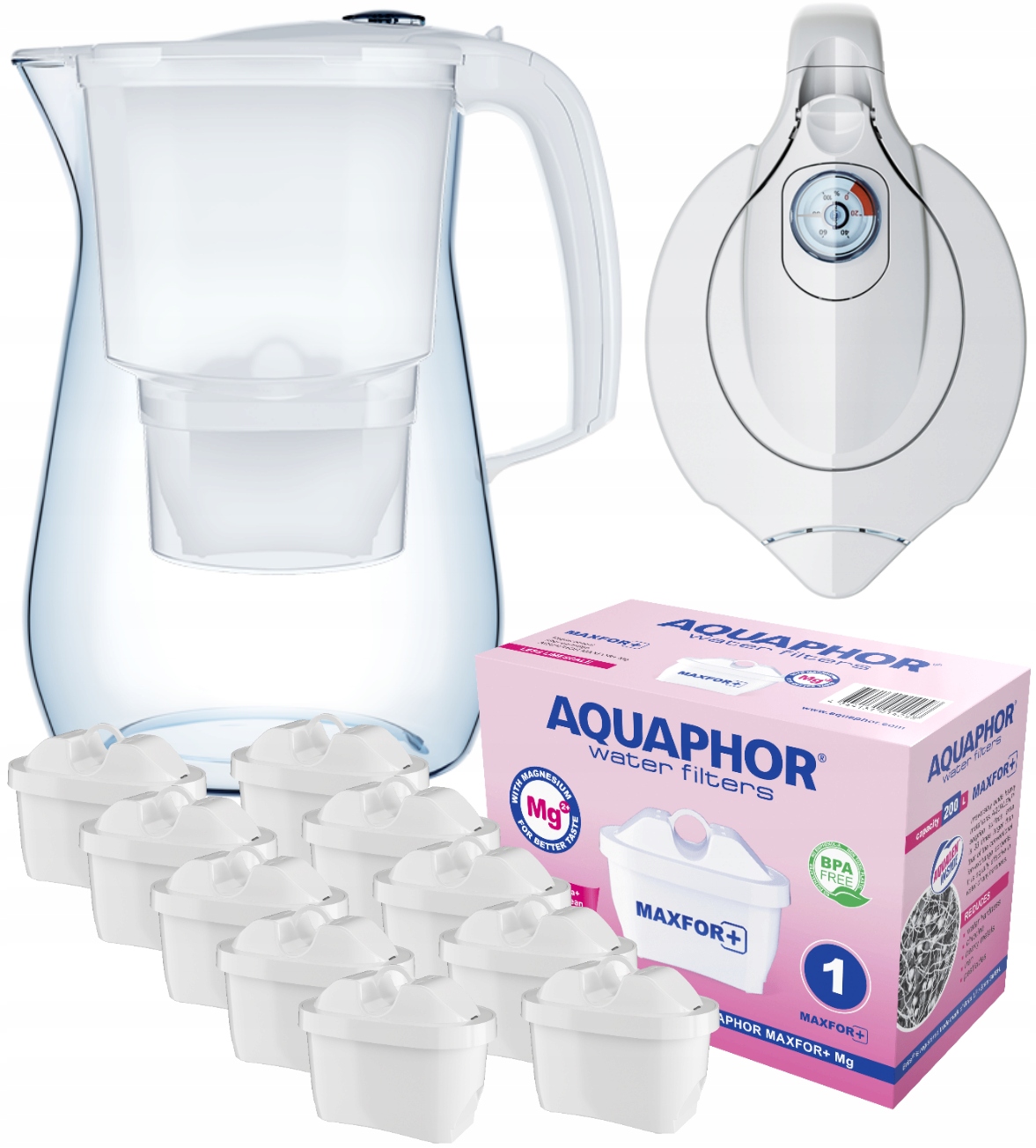 Aquaphor Onyx filtrační konvice bílá 10 náplní Maxfor mg+