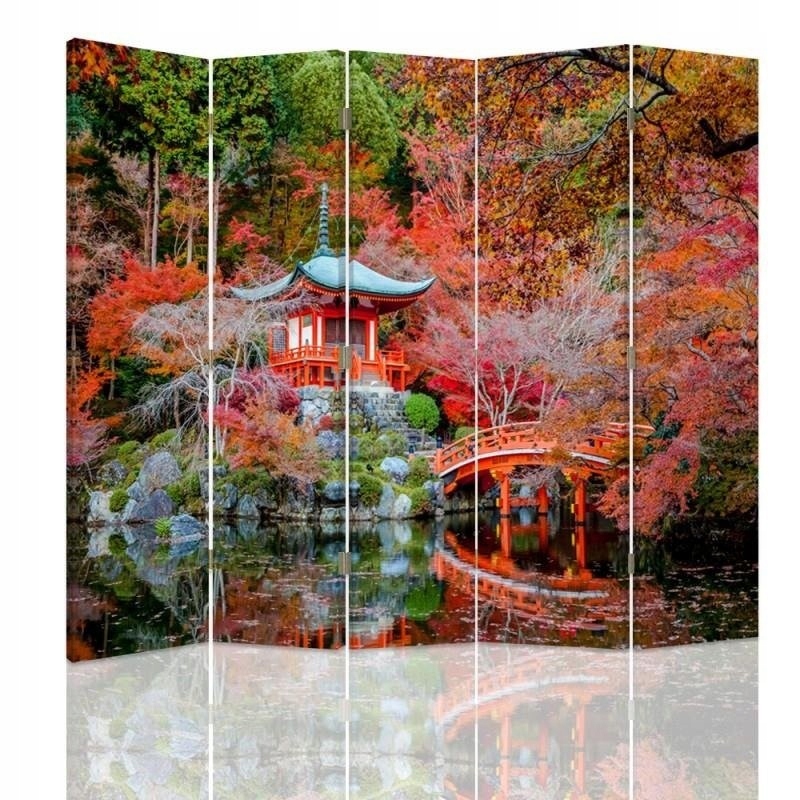 Dvojstranný paraván, záhrada v japonskom štýle 180x170