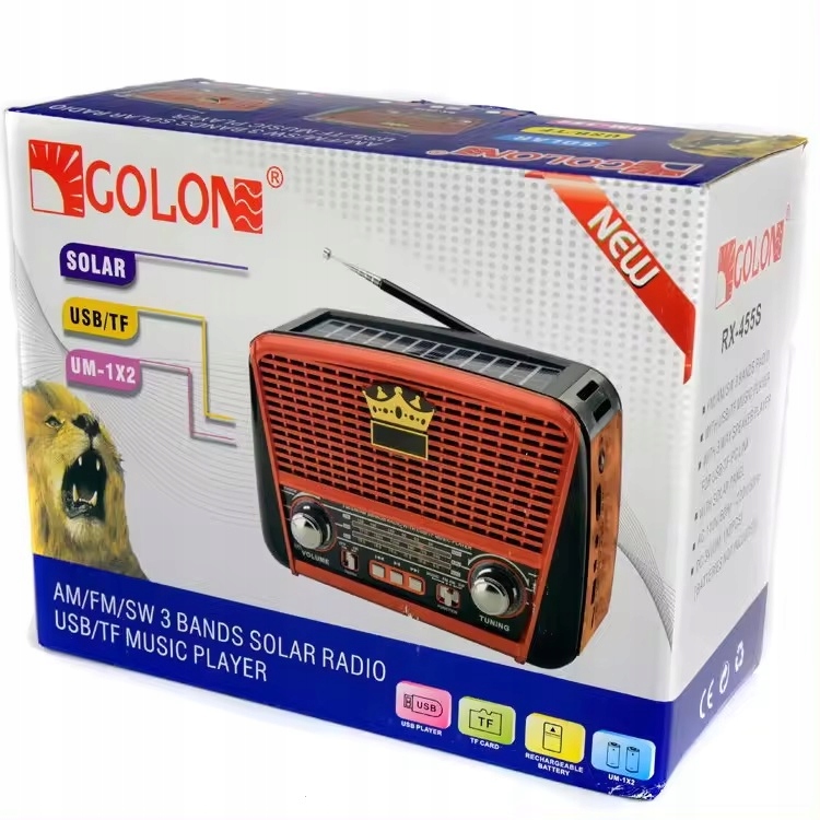 Radio SOLARNE PRZENOŚNE Sieciowe FM AM SW SD USB Kod producenta RADIO NA DZIAŁKĘ POLE DO OGRUD