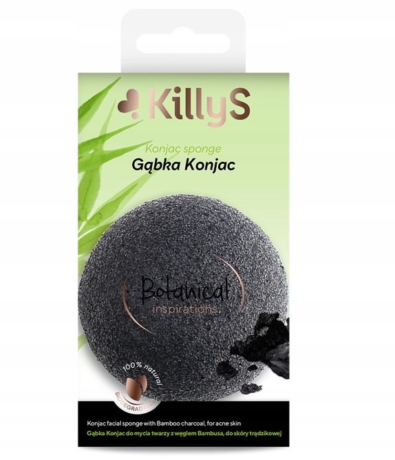 

Killys Gąbka Konjac Z Węglem Bambusa Mycia Twarzy