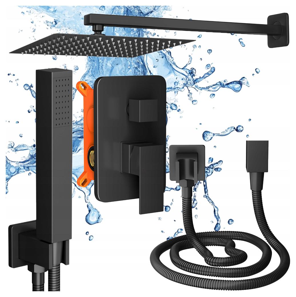 Dažďová Sprcha podomietková sprchová súprava Čierna do kúpeľne Paje