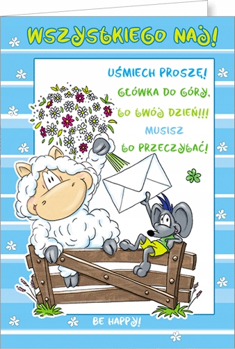 

Kartki dla przedszkolaków chłopaków wesołe Smile2