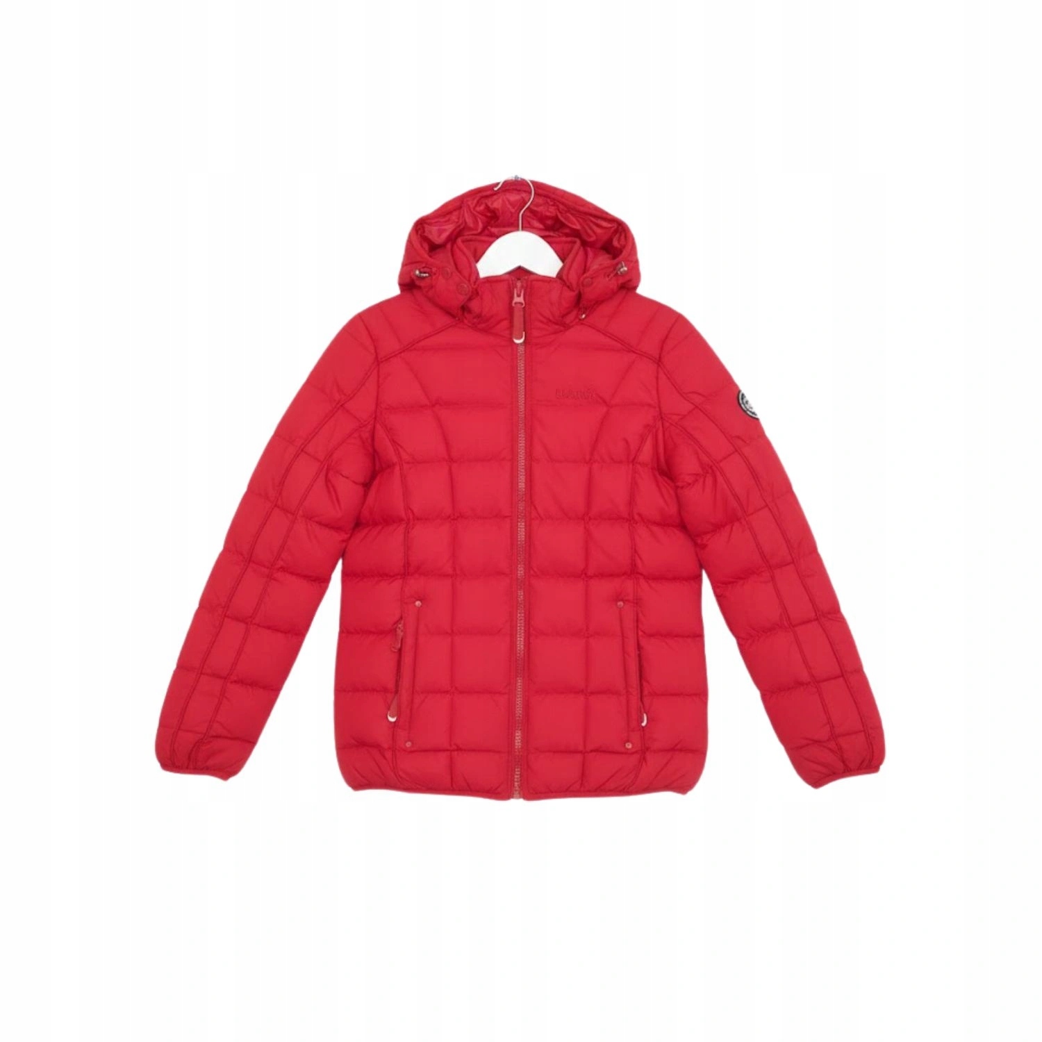 Dámská prošívaná zimní péřová bunda Ushuaia, teplá, červená, kapuce vel. S