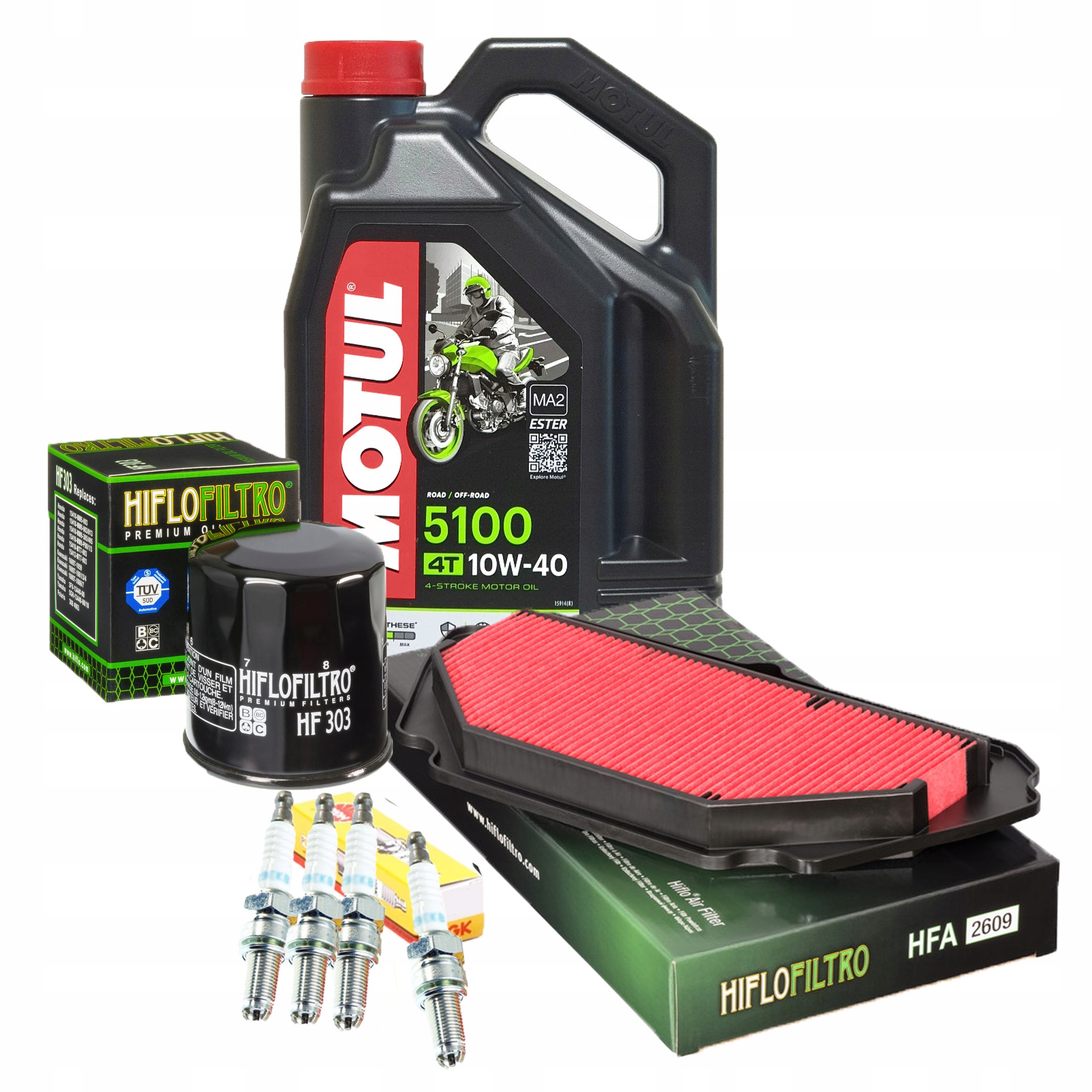 Olej Motul do KAWASAKI ZX6R 600R 09-17r Filtry Świece NGK