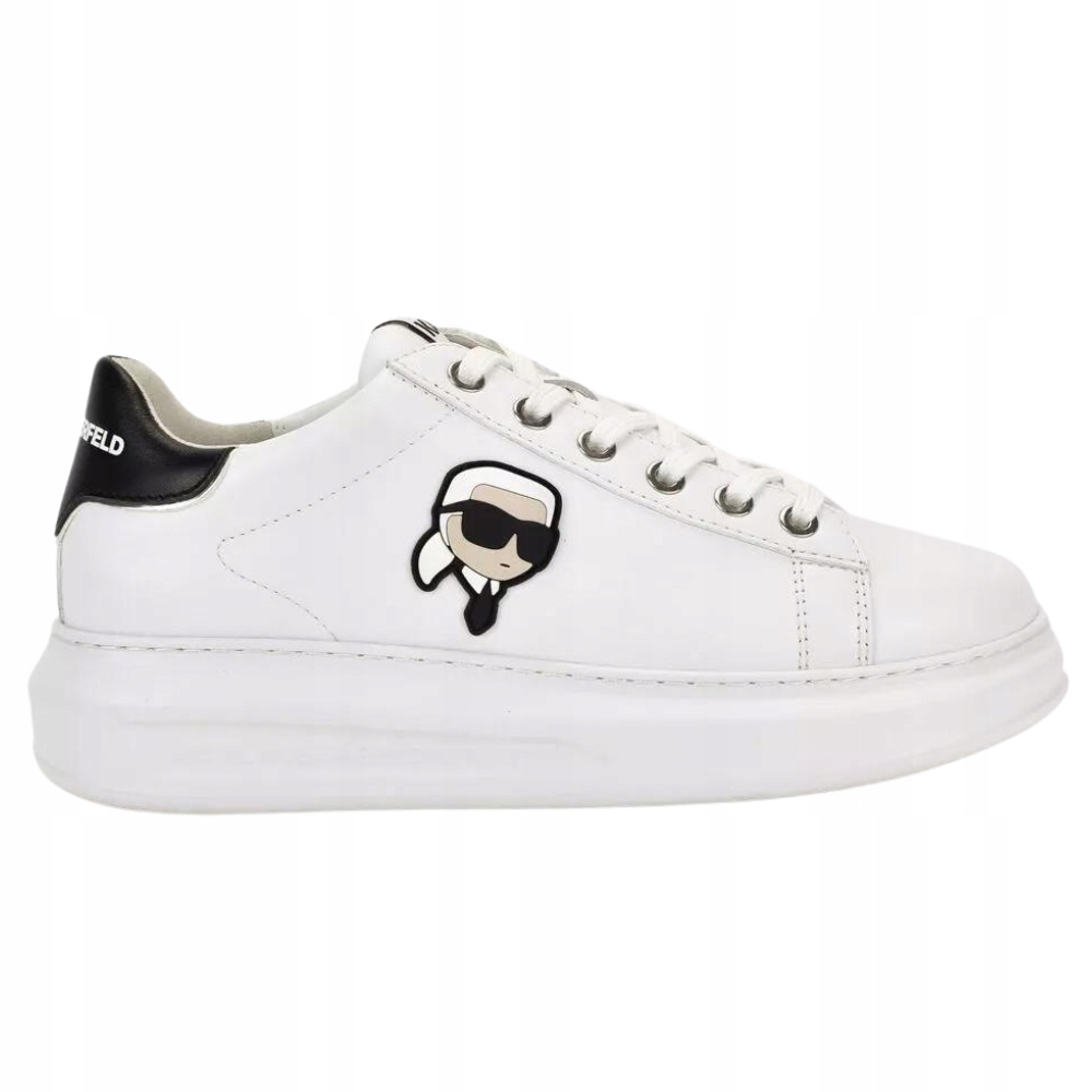 Karl Lagerfeld Białe damskie sneakersy skórzane Kapri Nft Lo Lace 40