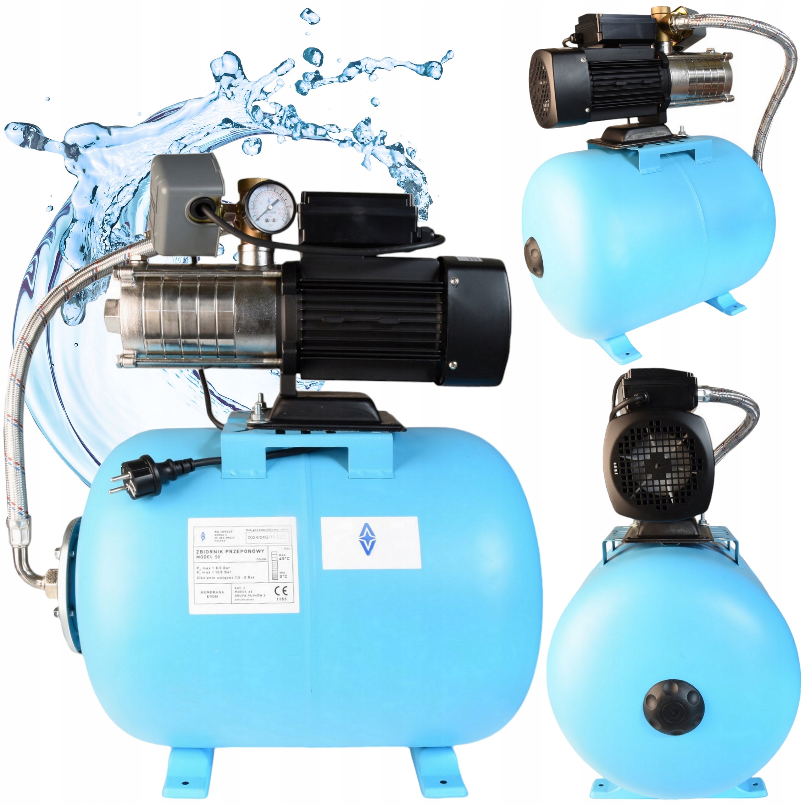 Hydrofor Na Vodu 50L Čerpadlo Alpinox 750W Silné rotory Inox Premium 4200l/h