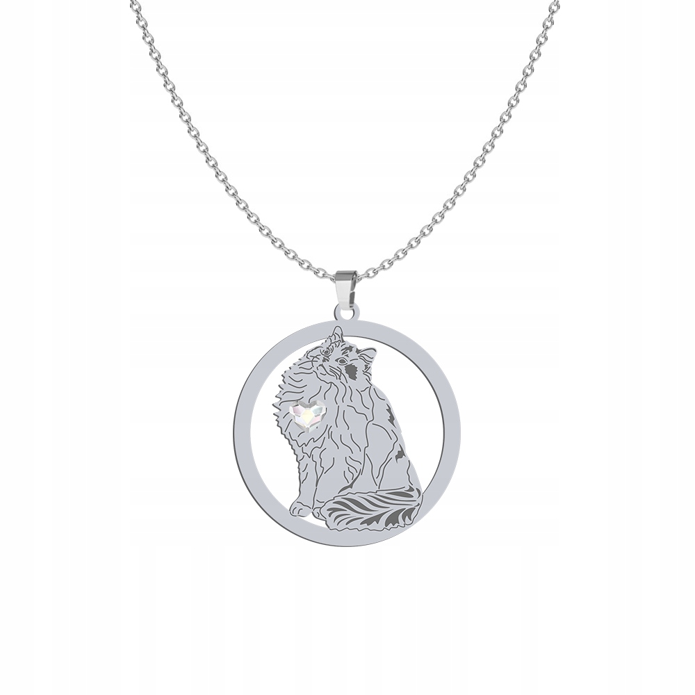 Stříbrný Řetízek s kočkou Ragdoll Cat 925 Dárek Šperky Žena Gravírování