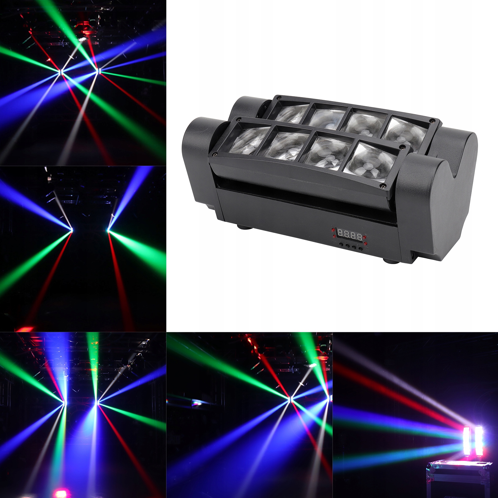 Reflektor LED RGBW 10W z 64 diodami, tryb automatyczny i muzyczny