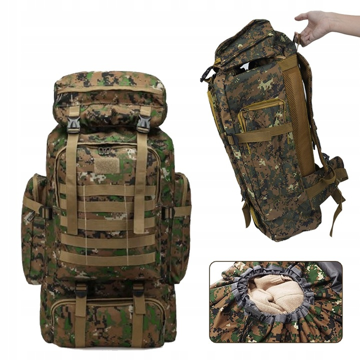 Plecak Taktyczny Militarny 80L Duży Wojskowy Turystyczny Trekking Survival
