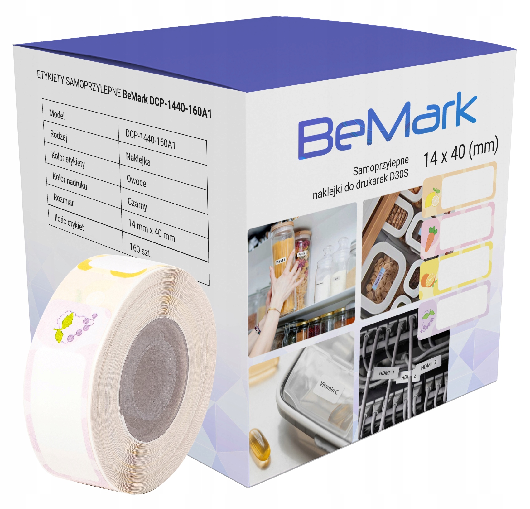 

BeMark naklejki termiczne wzór D30S 14x40mm 160szt