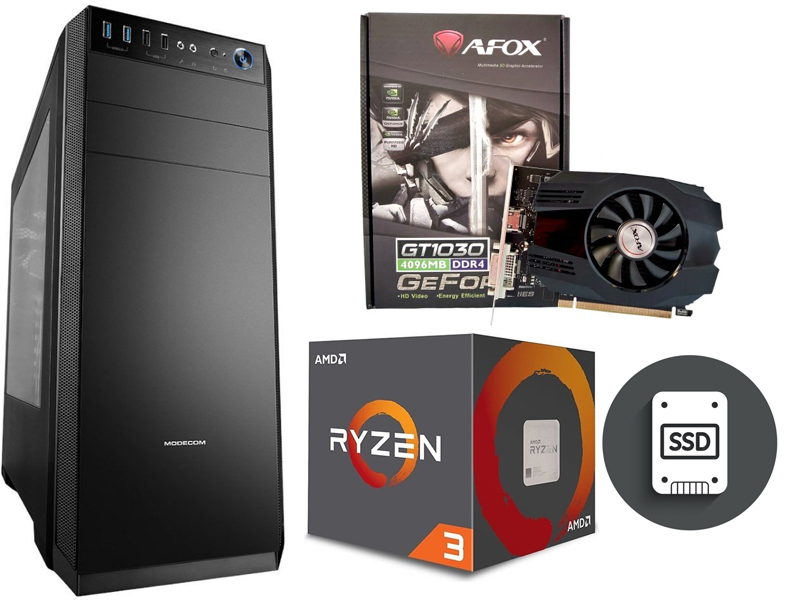 Pc Pro Hraní Ryzen Geforce GT1030 4 Gb Ssd 960