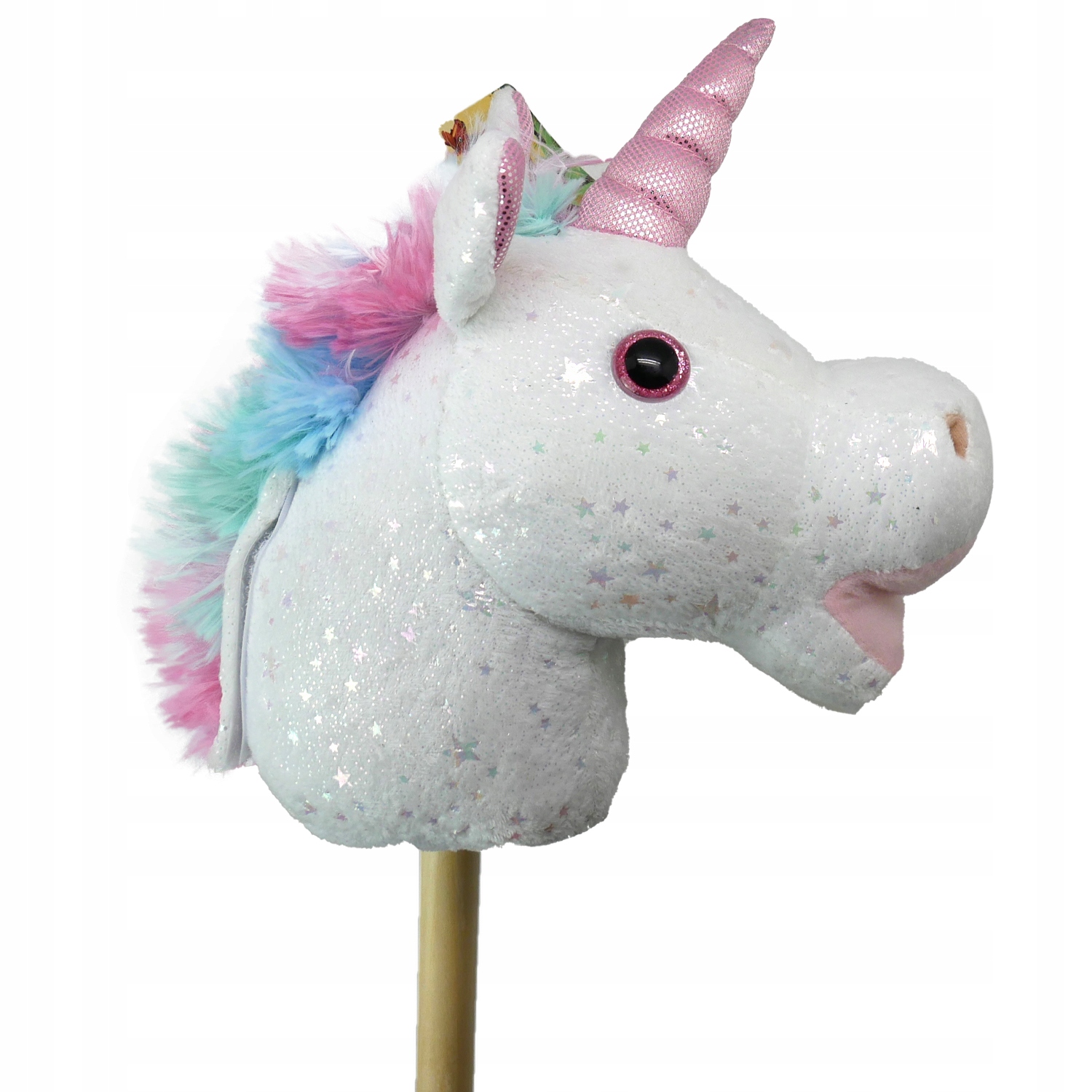 GŁOWA KONIA pluszowy KOŃ NA PATYKU HOBBY HORSE na kiju JEDNOROŻEC + DŹWIĘK Marka Stawscy