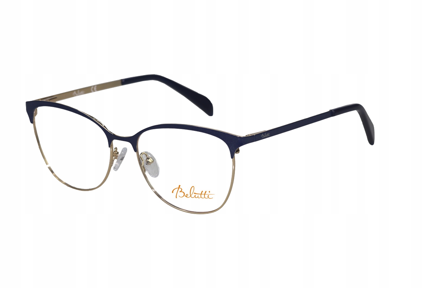 Oprawki Belutti BRM 009 c 003 damskie okrągłe złote niebieskie + GRATIS