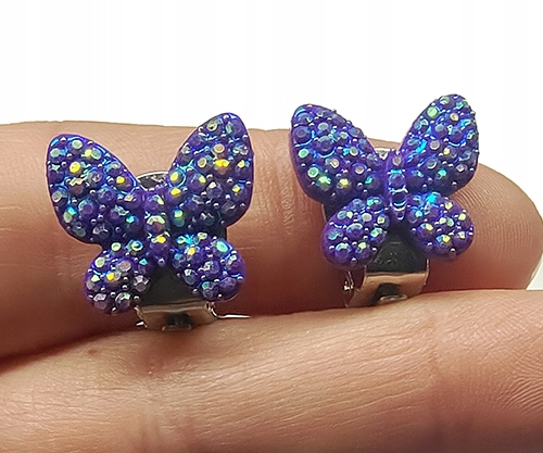 Klipsy dla dziewczynki hand made motylki